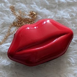 NWOT Red Lips Crossbody Clutch Purse